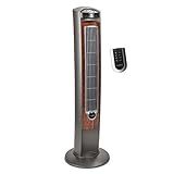 Lasko Oscillating Tower Fan with Remote, Quiet Floor Fans for Bedroom, 42", Woodgrain and Grey, T42954