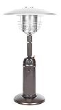 Fire Sense 61322 Portable Patio Heater Outdoor Tabletop Lightweight Propane 10,000 BTU Auto-Shutoff Valve ODS Compliant - Hammer Tone Bronze