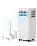 Feelfunn 8000 BTU Portable Air Conditioner, 3-in-1 Cools 350 Sq.Ft, Quiet AC with Fan & Dehumidifier, LED Display, Remote, 24H Timer, Window Kit, for Bedroom/Office/Dorms