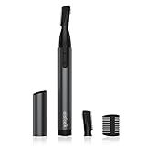 aisleek Upgraded Eyebrow Trimmer for Men, Precision Detailer, Battery-Powered Eyebrow Razor with Rinseable Blade, Facial Hair Trimmer with Comb, Compact Pen-Size, Safe Painless Shaver