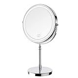 DEIOVWXS Makeup Mirror, 3000mAh Rechargeable Double-Sided Magnifying Vanity Mirror with 3 Colors, 1X/10X, Adjustable Brightness, Gifts for Mom, Mothers Day, Women, Wife, Girls, Dorm Room Essential