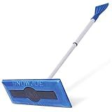 Snow Joe 18" Telescoping Snow Broom & Ice Scraper for Car Windows, No-Scratch Foam, Blue