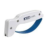 AccuSharp Knife Sharpener, Ergonomic Comfortable Handle, Compact & Easy to Use, Restore and Hone Straight & Serrated Knives, White