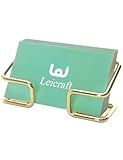 Leicraft Business Card Holder for Desk, Cute Metal Card Organizers and Office Desk Accessories for Men and Women (Golden)