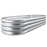 Land Guard Galvanized Raised Garden Bed Kit, 6×3×1ft Raised Garden Boxes Outdoor, Oval Metal Raised Garden Beds for Vegetables...