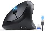 TECKNET Ergonomic Mouse, Bluetooth 5.0/3.0 & USB A, Wireless Vertical Mouse