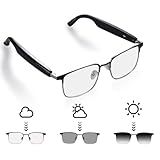 QJF Smart Glasses, Polarized Sunglasses, Bluetooth Glasses for Women Men, Remote Shooting Voice Assistant Microphone, Open Ear Headphone Speaker for Android/iOS Music/Driving/Fishing UV Protection