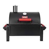 Feasto Portable Charcoal BBQ Grills with Cast Iron Grates, Tabletop Charcoal Grills with 354 Sq. In Cooking Area, for Outdoor Camping and Picnic, Black, L26.8’’x W20’’x H21.3’’