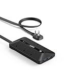 Anker Flat Plug Power Strip 300J with USB Ports, 10-in-1 Ultra Thin Power Strip with 6 AC, 2 USB-A and 2 USB-C Ports,5feet Extension Cord, Desk Charging Station,Home Office College Dorm