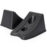 TONDA Wheel Chocks, Heavy Duty Wheel Wedge for Car, Travel Trailer, RV - 8"×4.7"×4.7" - 2 Pack, Black