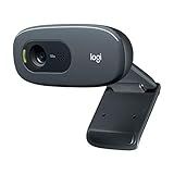 Logitech C270 HD Webcam, 720p, Widescreen HD Video Calling,Light Correction, Noise-Reducing Mic, For Skype, FaceTime, Hangouts, WebEx, PC/Mac/Laptop/Macbook/Tablet - Black