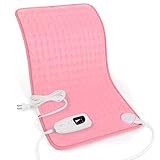 Deepsoon Heating Pad,Electric Heating Pads for Back,Neck,Abdomen,Moist Heating Pad for Shoulder,Knee,Arms,Legs,Dry/Moist Heat & Auto Shut Off,Christmas Gifts for Men and Women,BabyPink,24x12 Inch