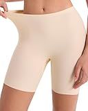 DailyCity Women's Seamless Slip Shorts Under Dresses - Cooling Anti Chafing Boyshort Underwear Comfortable Yoga Boxer Panties,Nude,L
