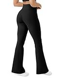 AB-Eleven Women's Yoga Pants Bootcut Flare Leggings Flared Bell Bottom Leggings High-Waisted Workout Pants Tummy Control Black