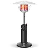 Giantex Outdoor Propane Patio Heater, 13,000 BTU Portable Tabletop Heater w/Weighted Base, Stainless Steel, Adjustable Thermostat, Electric Heater for Backyard, Garden, Commercial Restaurant, Black