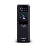 CyberPower CP1500PFCLCD PFC Sinewave UPS System, 1500VA/1000W, 12 Outlets, AVR, Mini Tower,Black