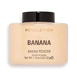 Revolution, Loose Baking Powder, Makeup Setting Powder, Long-Lasting Coverage, Mattifies & Reduces Shine, Banana, 1.12 oz