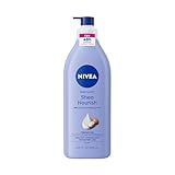 NIVEA Shea Nourish Body Lotion for Dry Skin with Hyaluronic Acid, Shea Butter and Deep Nourishing Serum, 48-Hour Body Moisturizer, 16.9 Fl Oz Pump Bottle