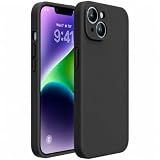 Miracase Designed for iPhone 14 Case,[Upgraded Enhanced Camera Protection],Shockproof Liquid Silicone Case with Microfiber Lining, 6.1 inch,Black