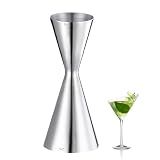 JELWCAL Japanese Jigger for Bartending, 304 Stainless Steel Double Cocktail Jigger with Measurements Inside, Alcohol Measuring Jigger 2oz/1oz, Bar Tool