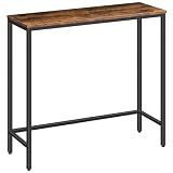 HOOBRO Narrow Console Table, 29.5" Small Entryway Table, Thin Sofa Side Display Table, for Hallway, Bedroom, Living Room, Foyer, Rustic Brown and Black BF75XG01
