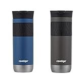 Contigo Byron Vacuum-Insulated Stainless Steel Travel Mug with Leak-Proof Lid, Reusable Coffee Cup or Water Bottle, BPA-Free, 20oz 2-Pack in Sake & Blue Corn Perfect for Hot and Cold Beverages