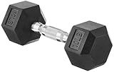 Amazon Basics Rubber Hex Dumbbell Hand Weight, 10 Pounds, Single, Black