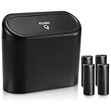 Accmor Car Trash Can with Lid, Leakproof Vehicle Garbage Organizer Holder Bin with 60 Pcs Trash Bags, Mini Auto Dustbin Interior Accessories Storage Container for SUV, Office, Home