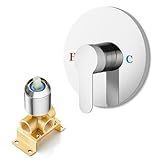 Heyalan Bathroom Shower Valve Mixer Single-Function Single Handle Trim Kit Wall Mount Brass Faucet Shower Rough-In Valve,Female Thread,Round,Polished Chrome