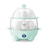 DASH Deluxe Rapid Egg Cooker for Hard Boiled, Poached, Scrambled Eggs, Omelets, Steamed Vegetables, Dumplings & More, 12 capacity, with Auto Shut Off Feature - Aqua