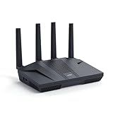 GL.iNet GL-MT6000 (Flint 2) WiFi 6 High Speed Gaming Routers for Wireless Internet, 2 x 2.5G Ethernet Ports for Fiber Optic Modem, Long Range Computer VPN WiFi Router, Home & Business