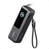 Anker Laptop Power Bank, 25,000mAh Portable Charger with Triple 100W USB-C Ports, Built-in Retractable Cables, Flight-Approved for Travel, iPhone 17/16 Series, MacBook, Samsung, and More