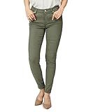 Amazon Essentials Women's Mid-Rise Stretchy Skinny Jeans, Light Olive, 14 Long