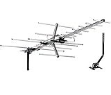 Five Star TV Antenna Indoor/Outdoor Yagi Satellite HD Antenna with up to 200 Mile Range - Attic or Roof Mount TV Antenna, Digital OTA Radio/FM Antenna for 4K 1080P with Mounting Pole