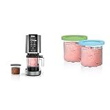 Ninja NC301 CREAMi Ice Cream Maker + 2 Pint Containers and Lids Bundle