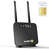 KiwiSIM 4G LTE Portable WiFi Router - WAN & LAN Ports, 1GB Data Card, 300Mbps WiFi Mobile Hotspot, Compatible with Verizon/AT&T/T-Mobile, Ideal for Home/RV/Office/Camping
