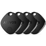 ATUVOS Air Tags-4 Pack, Bluetooth Luggage Tracker Works with Apple Find My APP (iOS Only, Not for Android), Keys Finder and Item Locator for Luggage, Backpack, Suitcases, Replaceable Battery (Black)