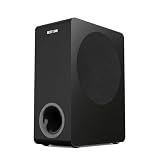 BESTISAN Basscore Powered Subwoofer, 8’’ Side-Firing 100W Sub, Class-D Amp, Subwoofers for Receiver/Home Theater System, Auto On/Off, RCA, LFE, AUX Input, High-Level Speaker Input & Output