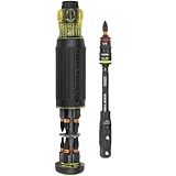 Klein Tools 32516HD KNECT 16-in-1 Impact-Rated Hybrid Screwdriver/Nut Driver, Magnetic, Flip Socket, 11 Bits, 2 Nut Drivers, 3/8-Inch Square Adapter