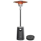 EAST OAK 50,000 BTU Patio Heater with Sand Box, Table Design, Double-Layer Stainless Steel Burner, Wheels, Triple Protection System, Outdoor Heater for Home and Residential, Polar Night