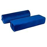 SCFOAMZAI 2-Pack Yoga Bolster Pillow Set: Rectangular & Cylinder Pillows for Meditation and Support, Yoga Pillows with Washable Velvet Cover, Triple-Layer Sponge with Carry Handle, Blue