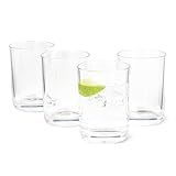 Amazon Basics Drinking Glasses, Dishwasher-Safe, 4-Piece Set, 11 oz.