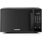Chefman Countertop Microwave Oven 0.9 Cu. Ft., 900 Watts with 10 Power Levels, 6 Cooking Presets with One-Touch Express Cook, Eco Mode, Child Safety Lock, & Mute Button - Black