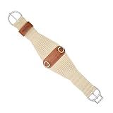Weaver Equine 28" Roper Mohair Cinch, Mohair Blend 27 Strand Saddle Cinch Girth with Roll Snug Smart Buckle,Western Horse Riding Supplies, Natural