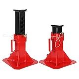 22 Ton Jack Stands, Heavy Duty Pin Type Professional Car Jack Stand with Lock for Supporting Trucks, Trailers and Equipment, Adjustable Height to 19" Fit, 44000lbs Capacity, 1 Pair, Red