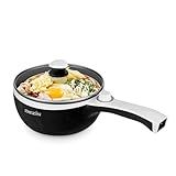 Dezin Hot Pot Electric Upgraded, Non-Stick Sauté Pan, Rapid Noodles Electric Pot, 1.5L Mini Portable Hot Pot for Steak, Egg, Fried Rice, Ramen, Oatmeal, Soup with Power Adjustment