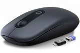 Wireless Mouse for Laptop, 2.4GHz Slim Compact & Portable Computer Mouse with USB-C Adapter, Cordless Office Mice with 3 Level DPI, Quiet Silent Optical Mice for PC Notebook Mac - M41 (Space Gray)