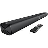 Assistrust Sound Bar for Smart TV, Soundbar with Bluetooth/ARC/Opt/AUX Connect, Auto Volume Boost, 3 Equalizer Modes, 2 in 1 Detachable Soundbar for TV/PC/Gaming/Projectors