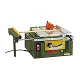 PROXXON Table Saw FET for Precision Cuts in Wood, Non-Ferrous Metals, Plastics - Adjustable Blade, Extendable Table, Low Noise Motor, 110-120V AC - 37070