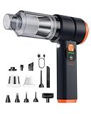 VNOST Car Vacuum Portable Cordless, Handheld Vacuum Cordless with 30000PA Suction, 130000RPM, 6800mAh Battery, 10 Nozzles, Rubber Paint Material for Car, Home, Pet Cleaning(Charcoal Black)